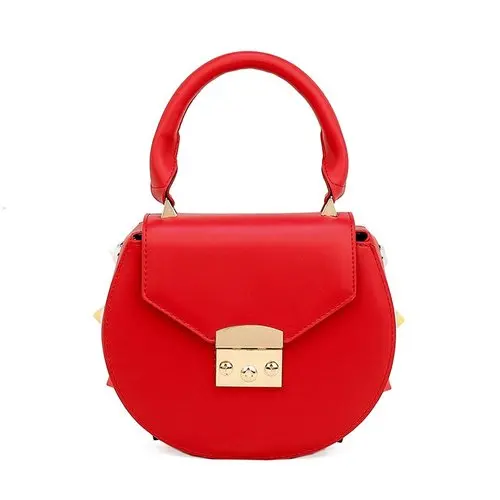 Винтажная модная Высококачественная сумка из искусственной кожи, Женская Мини сумка-муфта сцепления, небольшой круглый пакет, женская сумка-тоут - Цвет: Красный