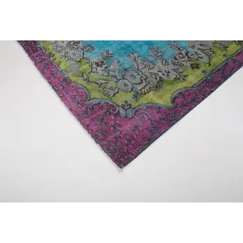 

164x267 Cm Turquoise Handmade Over Dyed Rug-5x9 Ft