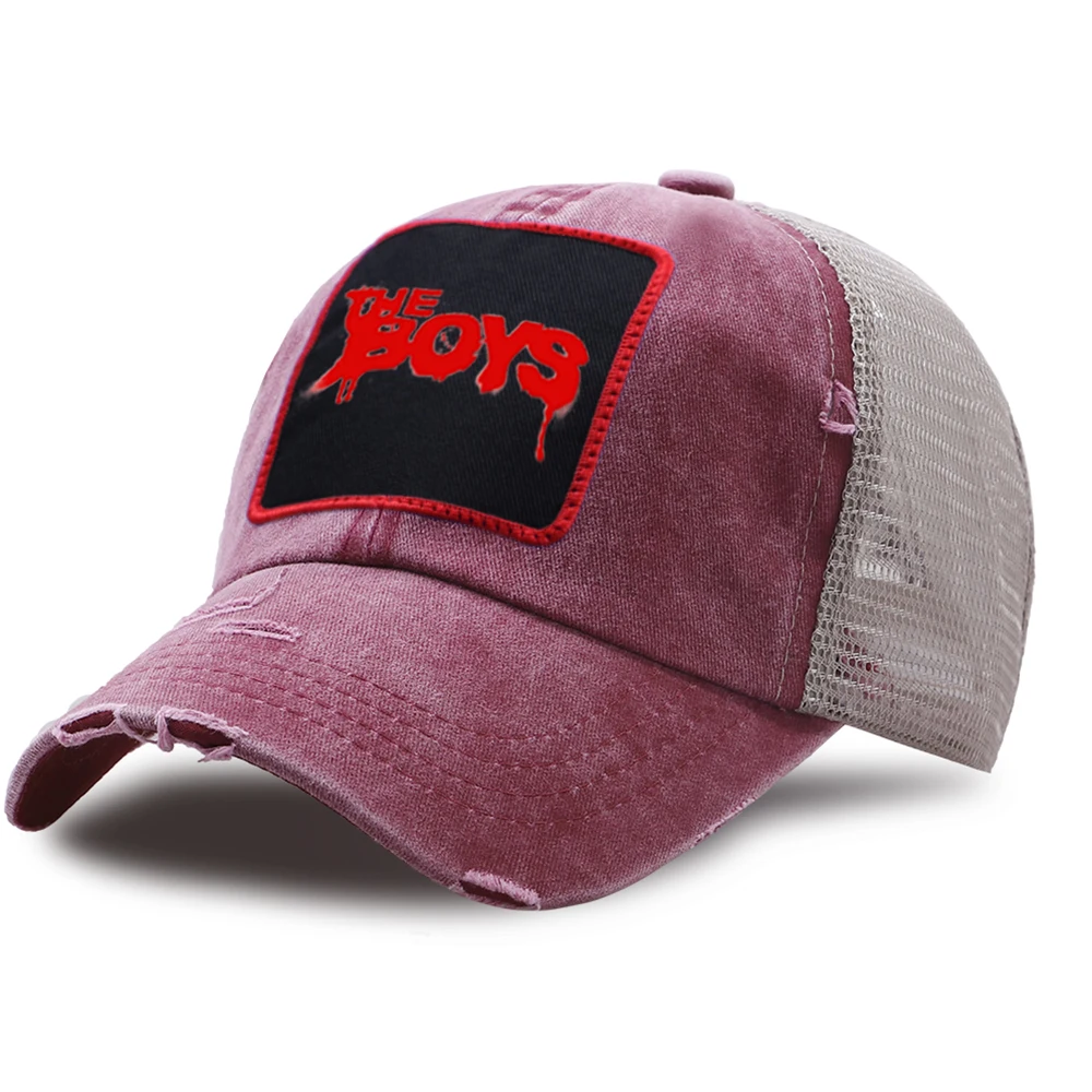 

The Boys The Seven Mesh Cap Women Outdoor Washed Vintage Baseball Cap Summer Hip Hop Snapback Hat Men's Retro Fray Hats Kpop