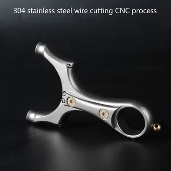 

Outdoor Hunting Shooting Stainless Steel Slingshot 98K Compound Bow Eating Chicken Slingshot with Rubber Band Self-defense New