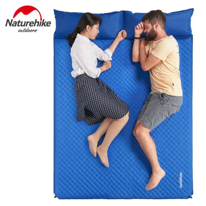 NatureHike NH15Q002-D спальный матрас Самонадувающийся коврик переносная кровать с подушкой походный коврик для одного человека складной