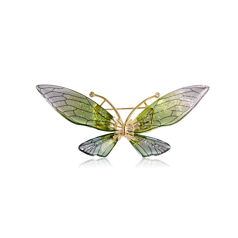 Blucome Newest Shiny Purple Butterfly Brooches Suit Bag Scarf Hat Corsage Pins Jewelry for Women Girls wedding Accessories Gifts