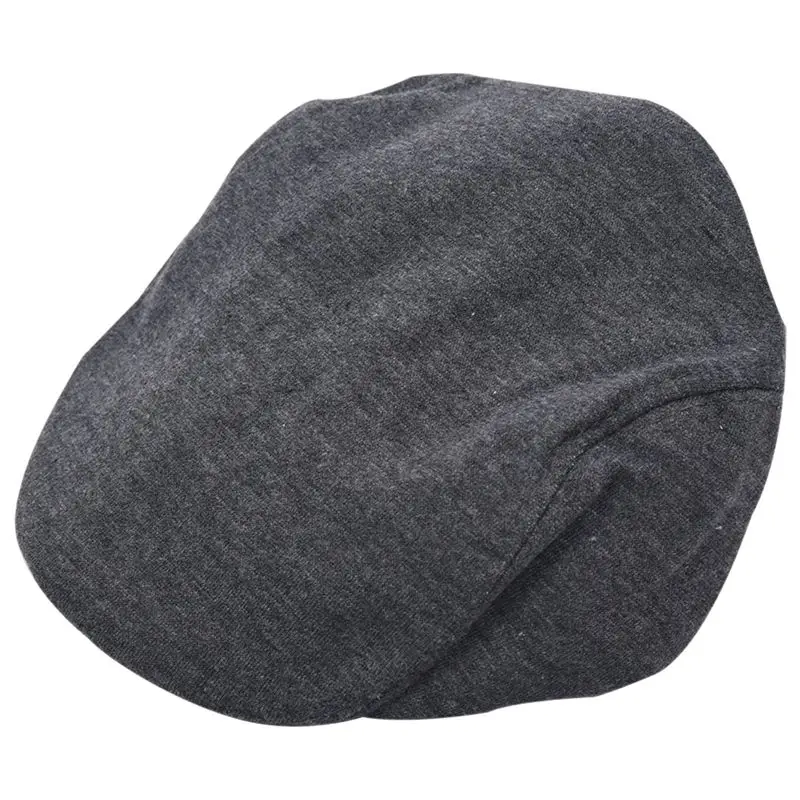 Классический мужской женский берет чистый цвет плоская шляпа Гольф вождения солнцезащитная Кепка темно-серый