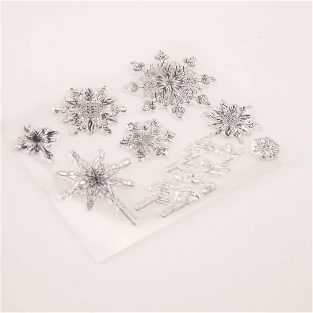 Snowflakes Transparent Silicone Clear Stamps For Scrapbooking Kids DIY Handmade Photo Album Decor Rubber Christmas Stamp