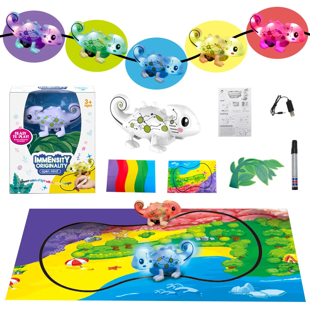 

Strange New Toy 777-613 Sensing with Pen Car Chameleon Rechargeable Electric Toy with 5 Kinds of Lighting Sound