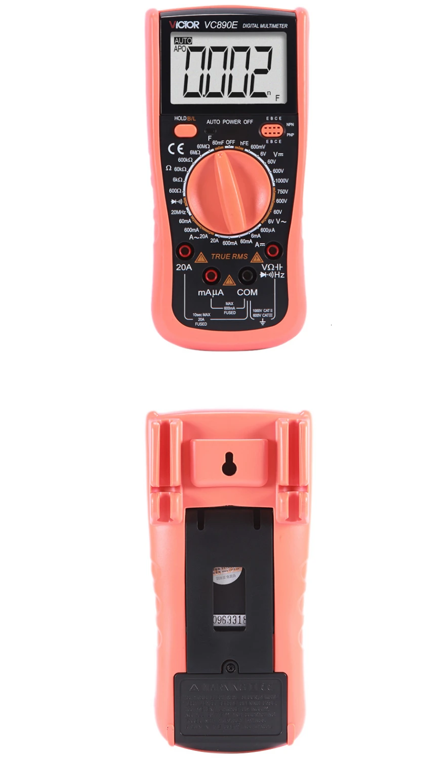 RuoShui VC890E AC DC Цифровой мультиметр 5999 True RMS Емкость Сопротивление Частота multimetro Электрический Триод тест