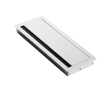 

Surface Aluminium Alloy With Brush Desk Grommet PC Computer Table Insert Wire Organizer Cable Tidy Outlet Line Box Rectangle