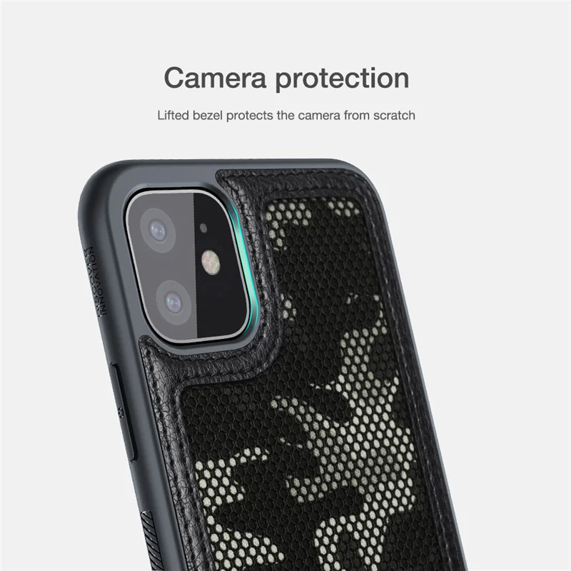 NILLKIN для iPhone/11 11 Pro Max чехол Обложка с камуфляжным принтом ткань Жесткий ПК ПУ+ Мягкий ТПУ для iPhone11 Pro задняя крышка