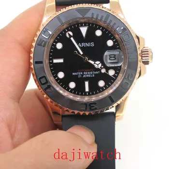 

Parnis Sapphire Miyota Automatic 5 ATM Men's Watch 40mm Luxury Rose Gold Case Sapphire Crystal
