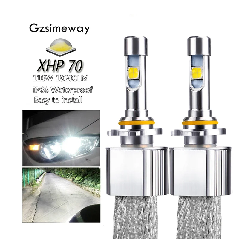 2PCS Auto HA CONDOTTO il Faro H11 Kit H4 H7 H8 H9 H16 9005 HB4 HIR2 xhp70 6000K 110W 13200LM 9004/7 H13 D2H D2S Auto Styling Nebbia Lampade|led headlight kit|headlight kitbulb h4 - AliExpress