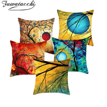 

Fuwatacchi Withered Branches Printed Pillow Case Starry Sky Colorful Cushion Covers For Home Decoration Sofa Throw Pillows Cover