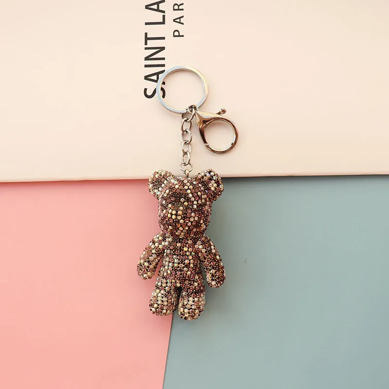 Bling Bear Брелки Подвеска Автомобильный держатель для ключей сумка для телефона и ключа кольцо мультфильм кукла брелок модное ювелирное изделие подарок для женщин