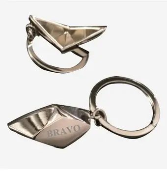 

Free Logo Personalized Alloy Origami Boat Shape Keychain