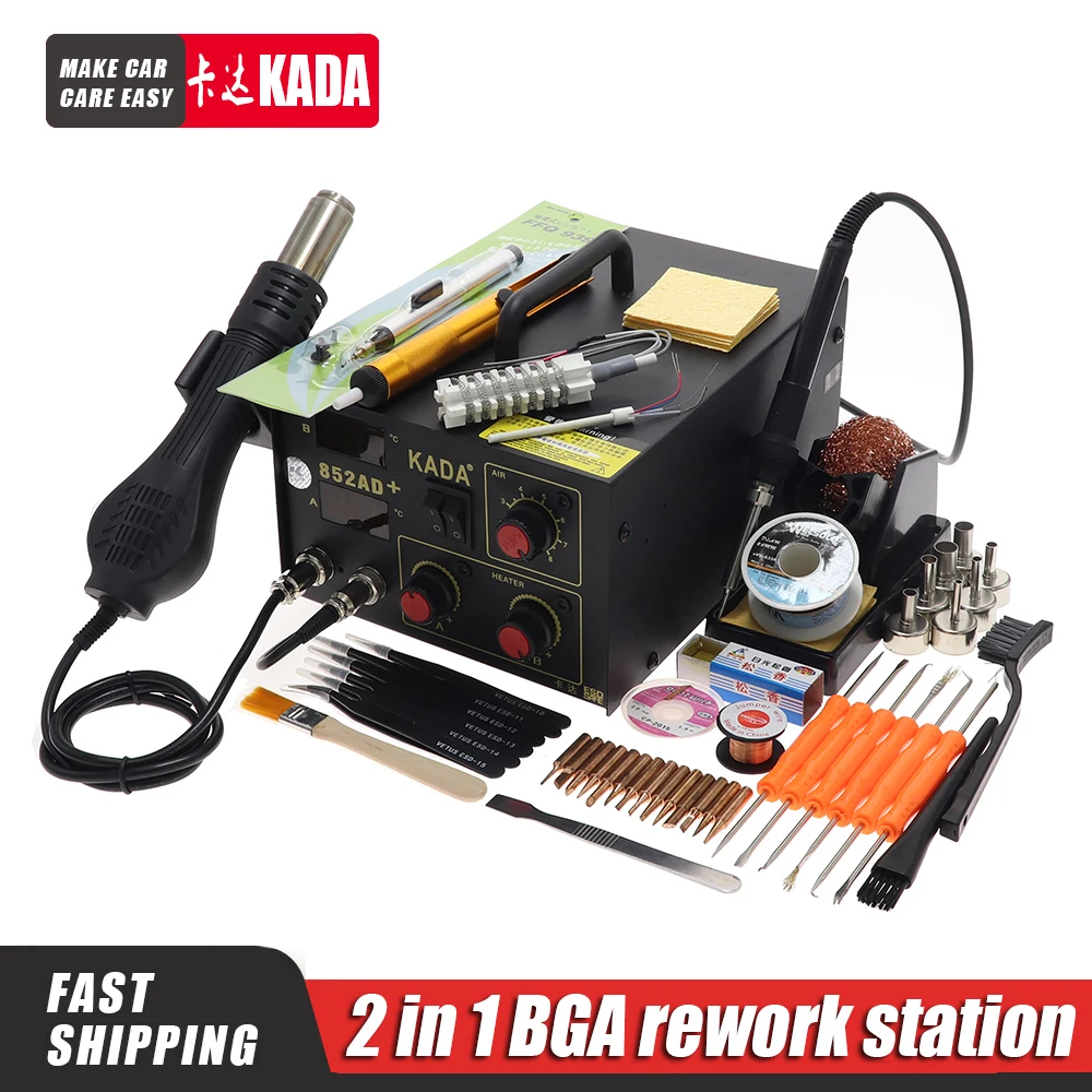 KADA 852AD+ 852D+ Multi-function Digital Display Hot Air Gun Soldering ...