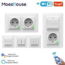 WiFi умный светильник, розетка, выключатель, съемный горизонтальный умный срок службы, беспроводной пульт дистанционного управления, работает с Alexa Google Home