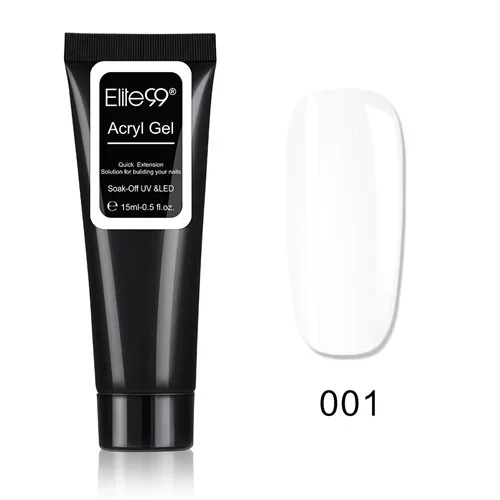 001-15ml Elite99 акриловый полигелевый удлиняющий гель для быстрого строительства, прозрачный розовый телесный лак для ногтей, УФ-гель для наращивания ногтей - Цвет: 001-15ml