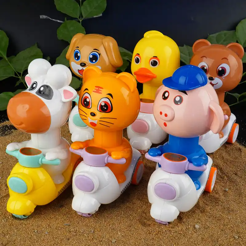 送料無料プッシュ型かわいいアヒル 犬 鹿 豚 虎プルバックのためのラブリーベビー パーティーの助け Aliexpress