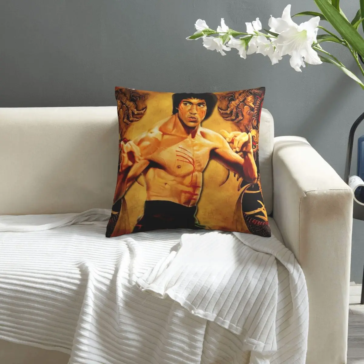 

Bruce Lee pillowcase printed cushion cover sofa waist pillow pillow cover