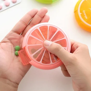 

Weekly Rotating Pill Box Travel Pill Case Splitter Pill Organizer Medicine Box Cutter 7 Day Pill Container