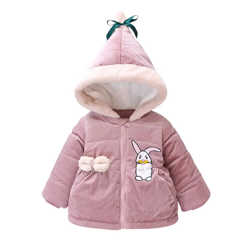 

Kids Baby Girls Winter Thick Coats Cute Jacket Thick Warm Snowsuit Hoodie Velvet Zip Clothes With New Brand