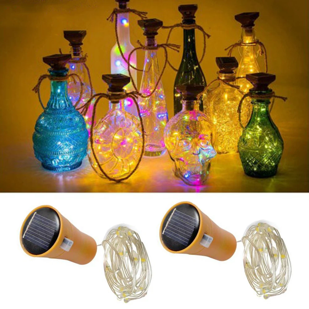 

20 LEDs Garland Solar Wine Bottle Lights Solar Cork Fairy Lights Christmas Light LED Copper Garland Wire Fairy String