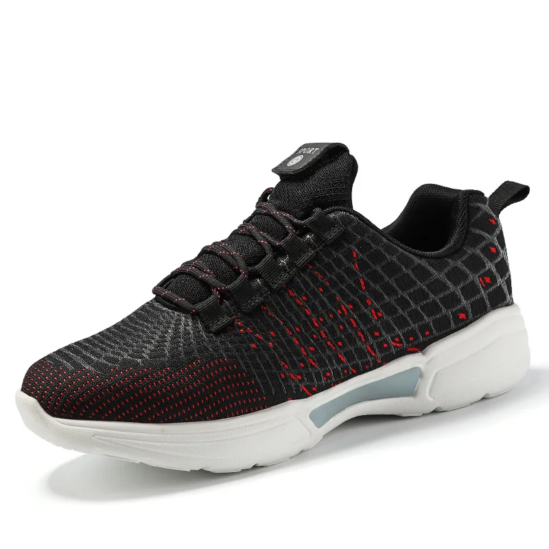 Красный Size 27-46 Spring Led Fiber Optic Shoes for Girls Boys Men Women USB Recharge Glowing Sneakers Man Light Up Shoes Sports Shoes - Цвет: Красный