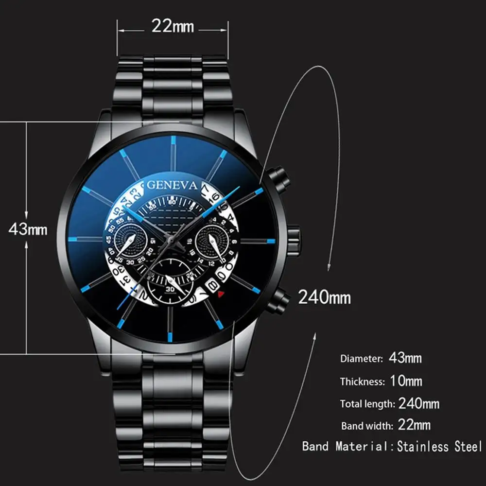 Мужские часы Reloj Hombre Relogio Masculino из нержавеющей стали, кварцевые наручные часы с календарем, мужские спортивные часы Geneva, часы A30