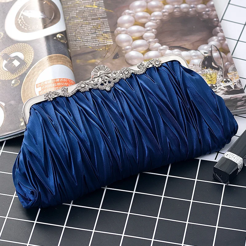 Navy Blue Вечерний Клатч, розовая сумка для девушек, женские сумки, женские свадебные сумочки, свадебные клатчи, сумка на цепочке, сумка через плечо, Obag, мини маленький - Цвет: Navy Blue