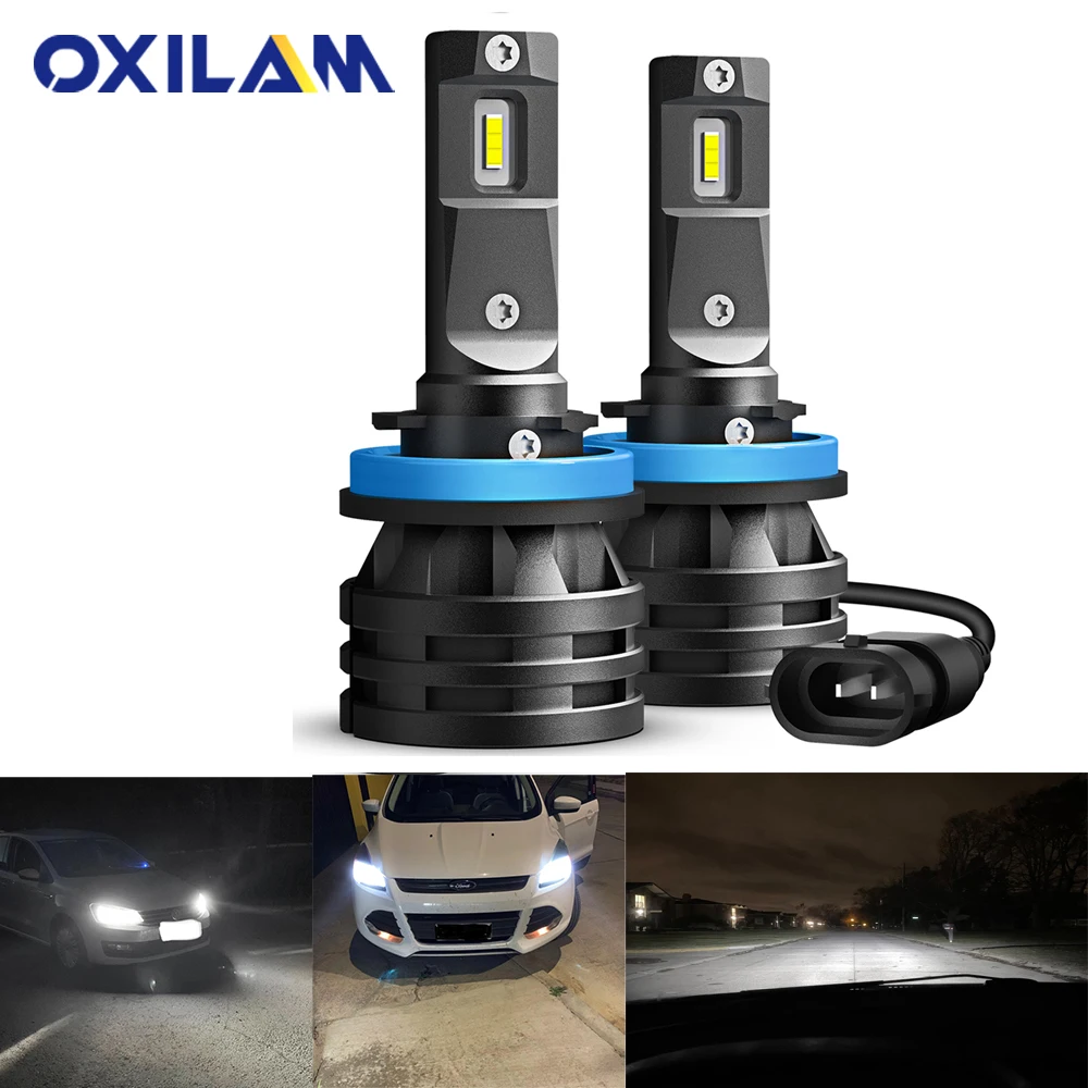 OXILAM Car Turbo LED H11 H8 H9 Headlight Bulb 6000K White 9005 HB3 H13