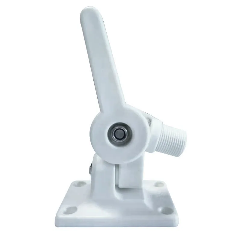 1 Pcs Deck Mount VHF Radio White Nylon Adjustable Antenna Base Dual Axis Marine Mount For Boats