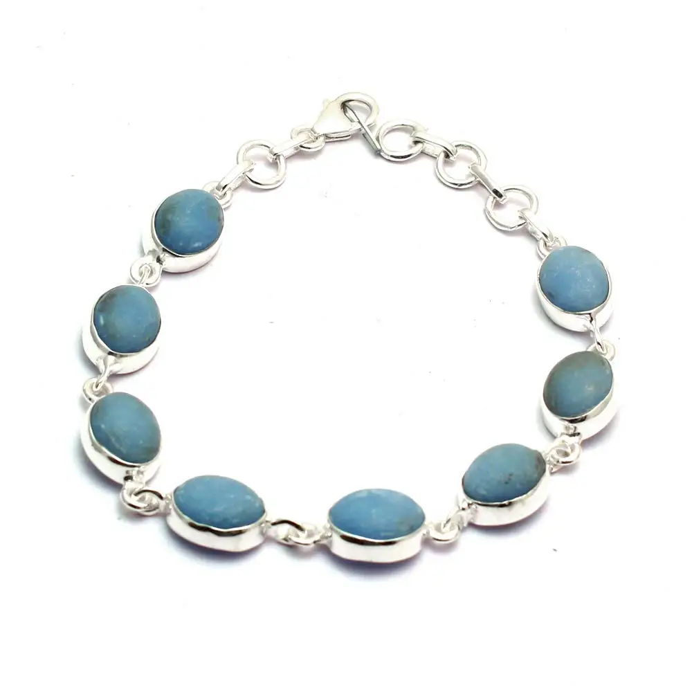 

Genuine Angelite Bracelet 925 Sterling Silver, 20 cm, 2SBR0141