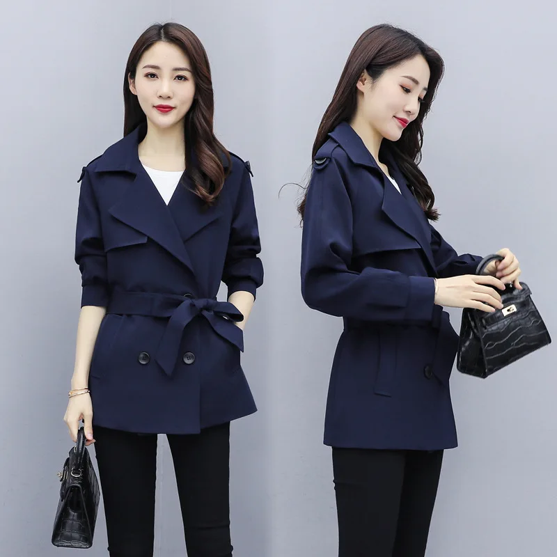 

Trench Coat Women's Short Spring 2020 New Style Korean-style Loose-Fit Slimming Short-height Versatile CHIC Spring And Autumn Co