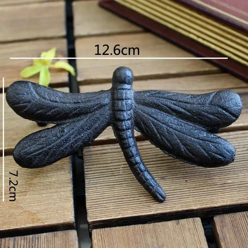 

2pcs Cabinet door handle wardrobe retro cast iron black iron color door handle cabinets Nordic iron small handle