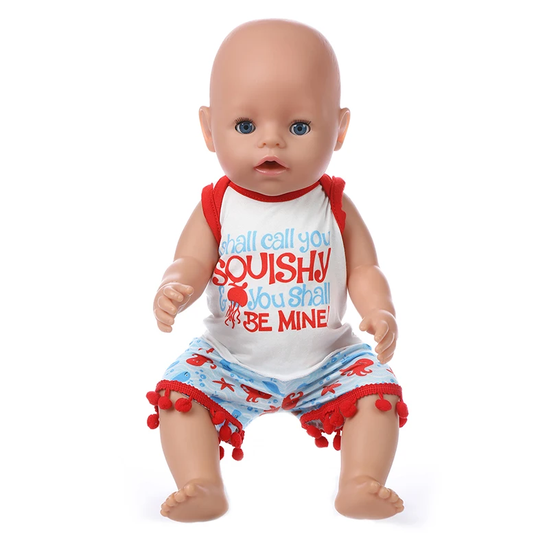 Born Baby Fit 18 дюймов 43 см кукольная одежда аксессуары комплект из рубашки и шорт для Школьного сезона для ребенка подарок на день рождения