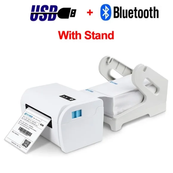 Bluetooth-USB-Stand Принтер для тепловой печати штрихкодов-ярлыков с держателем этикеток-Совместимость с Amazon Ebay Etsy Shopify 4 × 6 принтер этикеток - Цвет: Bluetooth-USB-Stand