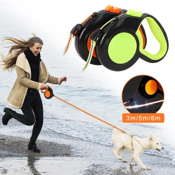 

3/5/8 Meter Reflective Auto Retractable Dog Leash Portable Pet Puppy Traction Rope Walking Lead Leashes.