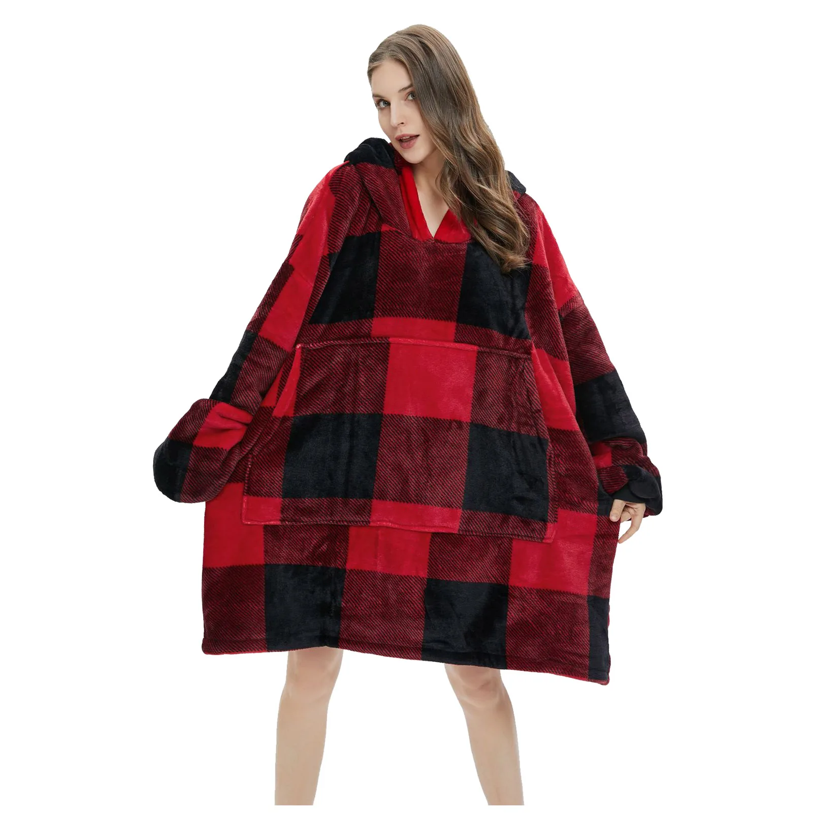 Женское одеяло в клетку с длинным рукавом летучая мышь мягкое леопардовым