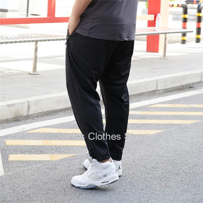 Sweatpants Men Jogging Running Sport High Waist Black Sweat Trainning Mesh Summer Plus Size 6XL 7XL 9XL Loose Ice Silk Trousers high waisted harem pants