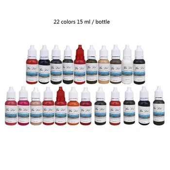 

22pcs15ml/bottle Permanent Makeup Machine Pigments Set Tattoo Ink 15ml Microblading Pigpigment Eyebrow Lip Eyeliner Make up