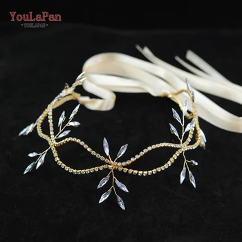 

YouLaPan Bridal Tiara Bridal Headband Diamond Chain Hair Jewelry Wedding Hairband Embellished Headband Forhead Headpieces HP74