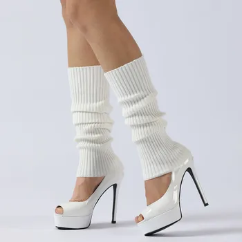 

Leg Warmers Women Winter Woman Thigh Knitted Leg Warmers Socks Boot Cover Leggings Slouch Boot Socks Free Ship гетры Z4