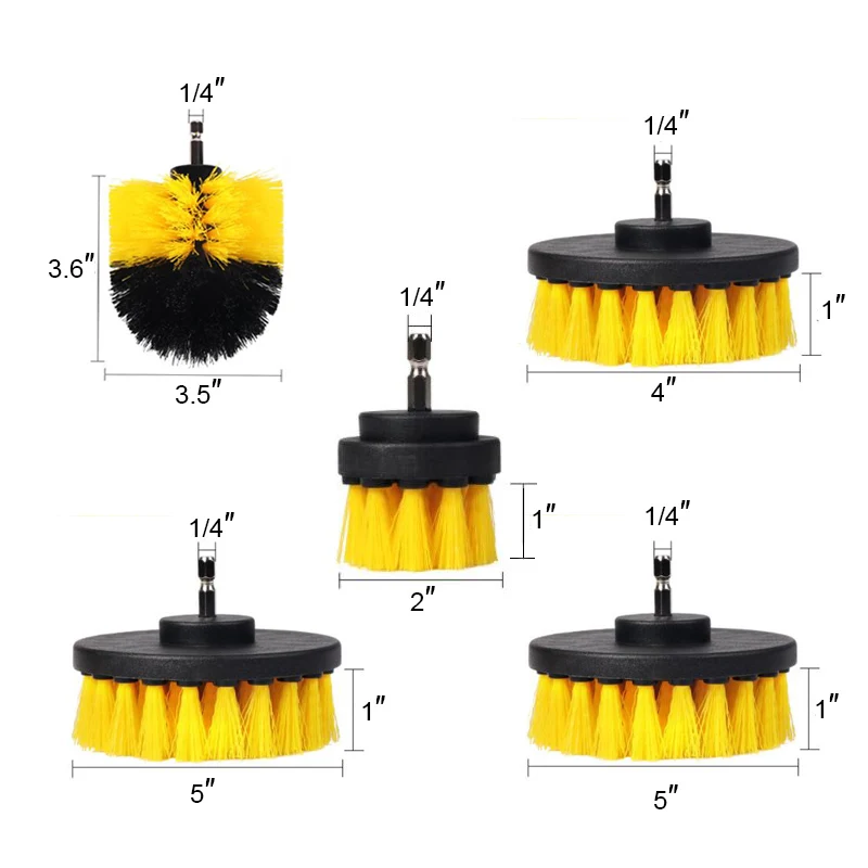 OTOOLSION Power Drill Scrubber Brush Drill Brush Cleaning Brush For Bathroom Car Tires Carpet Tub Tile Leather 23.545 Inch (8)