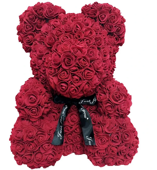Wine Red 25cm Романтический плюшевый розовый плюшевый Мишка на День святого Валентина милый Рождественский свадебный подарок с коробкой Прямая поставка Pudcoco - Цвет: Wine Red 25cm