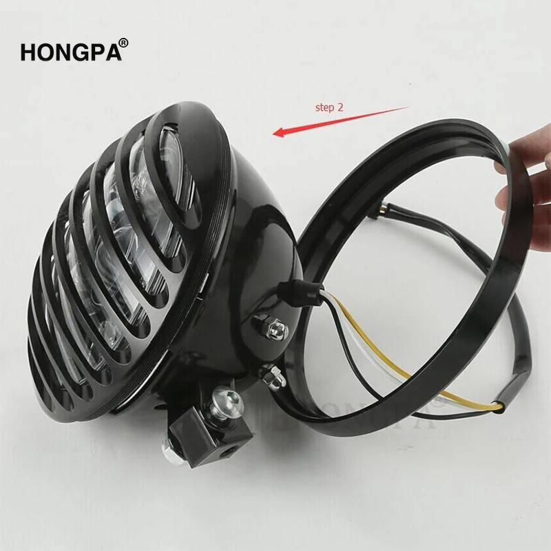 5,7" 5 3/4" CNC светодиодные фары Гриль Крышка для Harley Davidson Sportster XL 883 Железный 1200 04-14 на заказ XL1200C 1200 мотоцикл