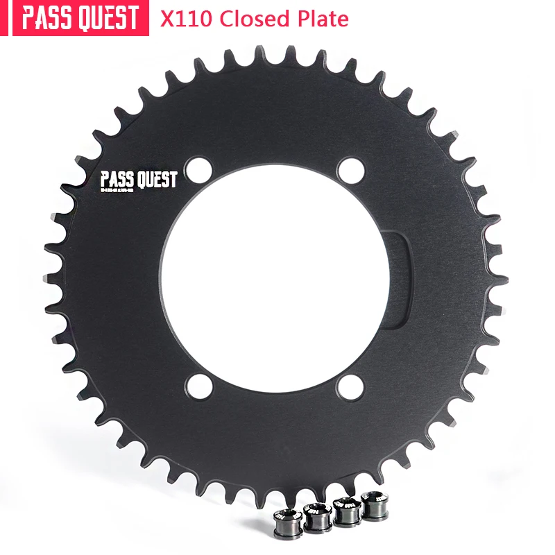 

PASS QUEST Round Road Bike Chain Crankshaft Closed disk 110BCD 42-58 Narrow Wide Chainring For R2000 R3000 4700 5800 6800 DA9000