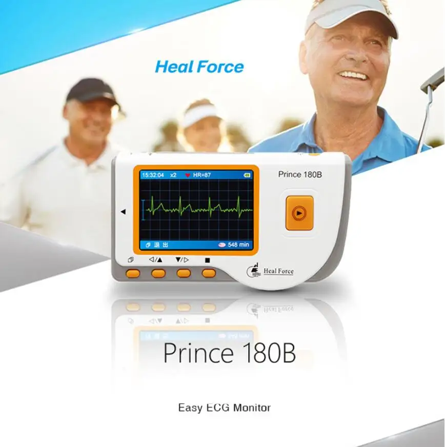 Heal Force Prince 180B портативный бытовой Heart Ecg монитор непрерывного измерения цветной экран CE& FDA УТВЕРЖДЕН