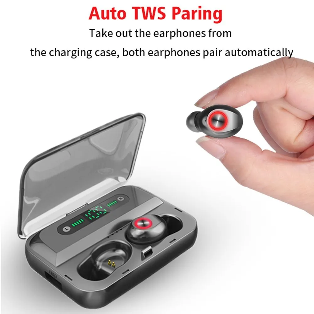 T8 TWS BT 5.0 Earphone Wireless Headphone Stereo HIFI Earbuds With Mic Handsfree Earbuds Control for iPhone Android Devices