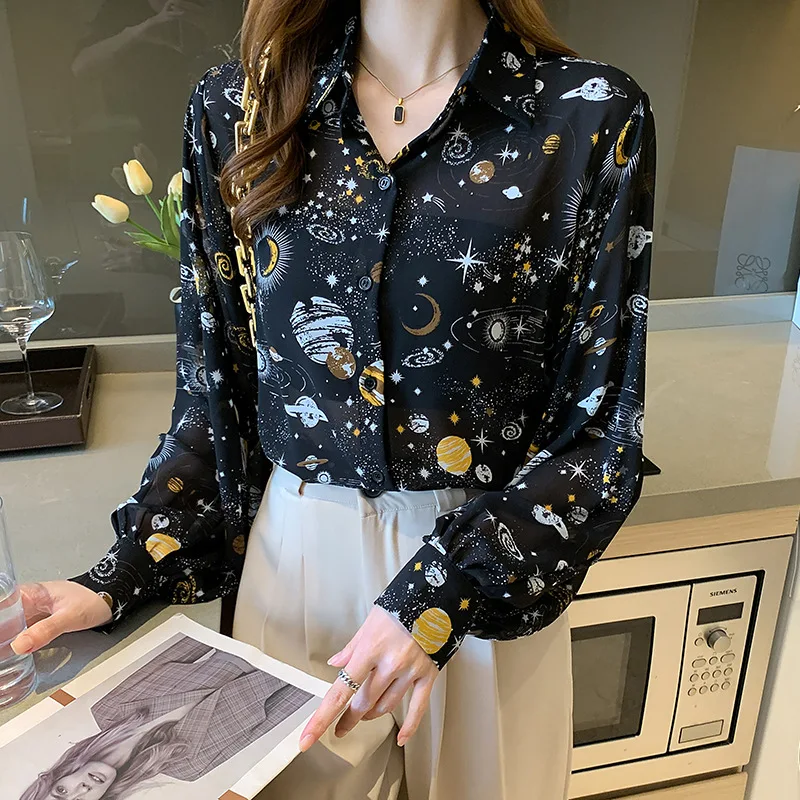Sun Moon Star Funny 3D Printing Unisex Shirt Women/Men Casual Long Sleeve  Cool Loose Button Streetwear Overclothes Oversize 6XL - AliExpress