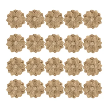 

20Pcs Handmade Jute Burlap Hessian Flowers DIY Craft Supplies Vintage Rustic Wedding Decoration Centerpieces