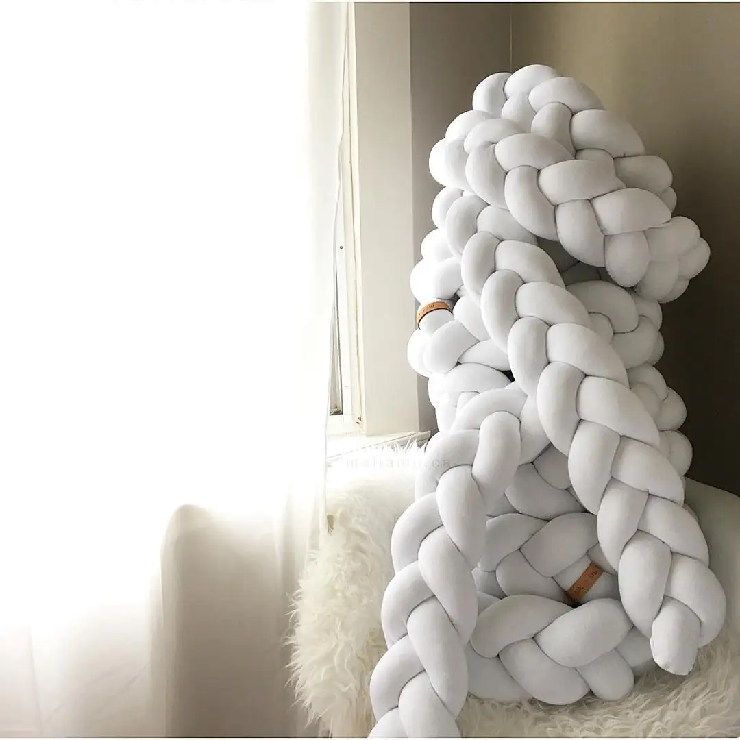 Baby Bumpers In The Crib Handmade Weaving 100%Cotton Chichonera Crib For Infant Bebe Protector Cot Bumper Room Decor 1M/2M/3M crib bumper